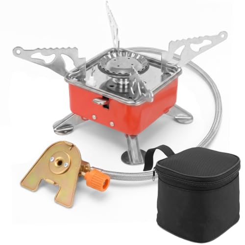 HACER Camping Gas Stove with Storage Bag Stainless Steel Foladable Burner Portable Fold…