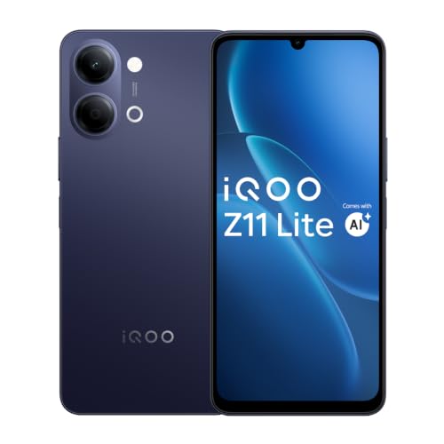 iQOO Z11 Lite 44W 5G (Midnight Blue, 6GB RAM, 128GB Storage) | 6500mAh Battery with 44W…
