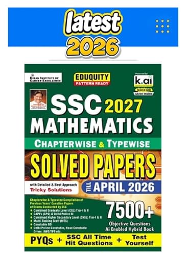 Kiran SSC 2027 Mathematics Chapterwise & Typewise Solved Papers till April 2026, 7500+…