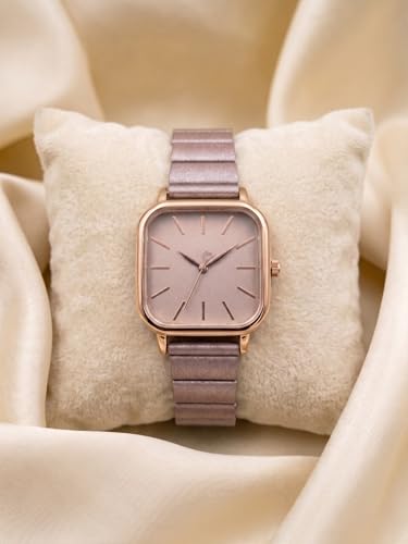 AMERICANVIBER® | Premium Square Analog Watch for Women & Girls | Stylish Stainless Stee…