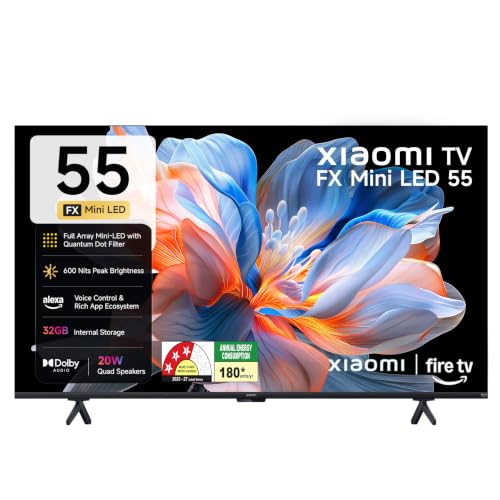 Xiaomi (139 cm) 55 inch Smartchoice FX 4K QD-Mini LED Smart | Full Array Local Dimming…