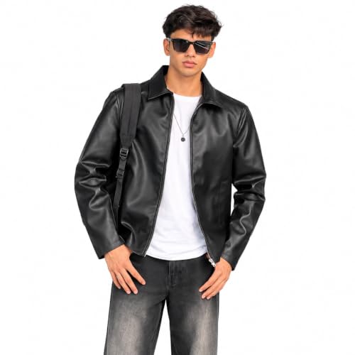 URBAN SKULL Men’s Faux Leather Jacket | Premium PU Leather Winter Jacket for Men | Styl…
