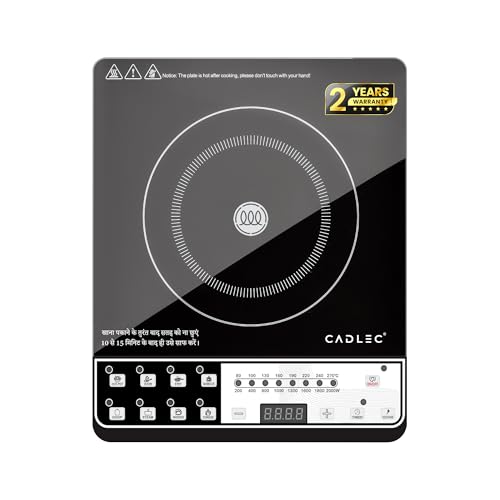 CADLEC CookMaster 2000W Induction Cooktop | 8 Cooking Modes, Auto Shut-Off, Over-Heat P…