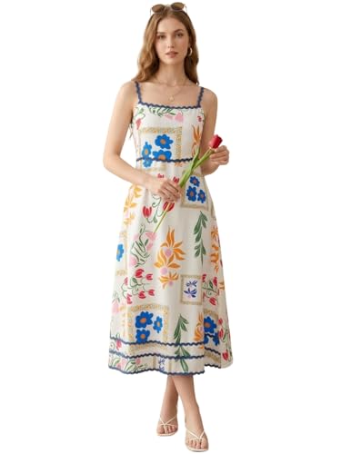GRECIILOOKS Summer Dress for Women Midi Dress for Woman | Sleeveless Striped Design | M…