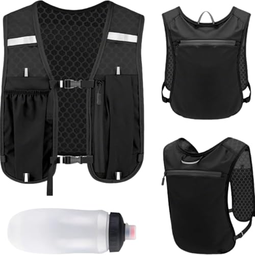 Hydration Bag Running Vest, Adjustable Mesh Design with 550 ml Water Bottle, Lightweigh…