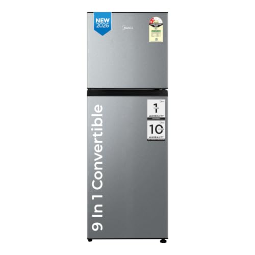 Midea 233L 2 Star Convertible 9-In-1 Inverter Compressor Frost Free Double Door Refrige…