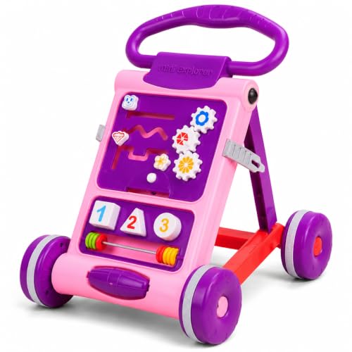 MiniExplorer Baby Activity Walker for 6-15 Months, Foldable Push Walker for Babies, Tod…