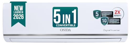 ONIDA 1 Ton 3 Star, New Star Rated, Inverter Split AC (Copper, Convertible 5-in-1, Fast…
