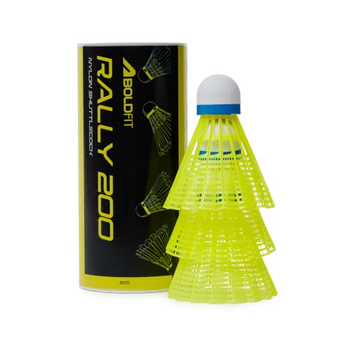 Boldfit Badminton Shuttlecock Set 3pcs High Durability Badminton Nylon Shuttle with Nat…