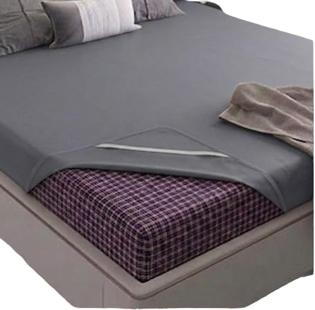 Waterproof Mattress Protector, Gray Color, Liquid Resistant Cover Double Bed Sheet/Bed…