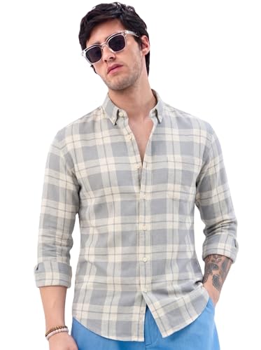 Youth First Men's Checkered Casual Shirt for Men | Cotton Blend Regular Fit Full Sleeve…