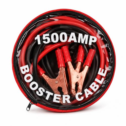 A ABIGAIL 1500 AMP Heavy Duty Car Battery Booster Cable | Copper Jumper Wire Cables wit…