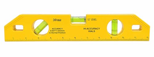 Inditrust 12-Inch Magnetic Carpenter's Spirit Level | 3 High-Accuracy Bubble Vials | He…