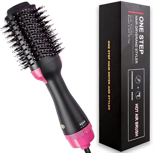 3-in-1 Hot Air Brush Hair Dryer & Volumizer, One Step Hair Dryer Brush for Straightenin…