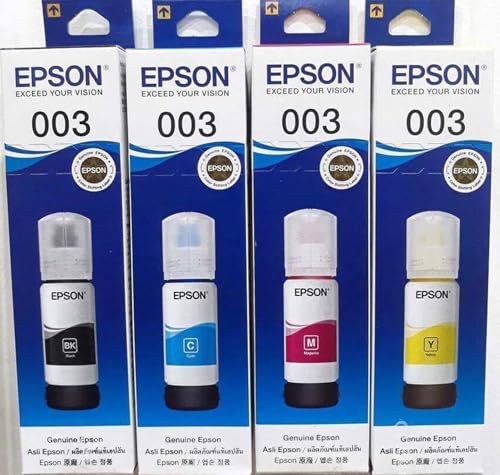 Epson 003 Ink Original Black, Cyan, Yellow, Magenta Ink Bottles - Compatible with Print…
