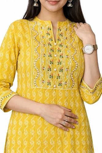 Stylish Women Straight Fit Kurti with Traditional Modern Fusion Design for Everyday Fas…