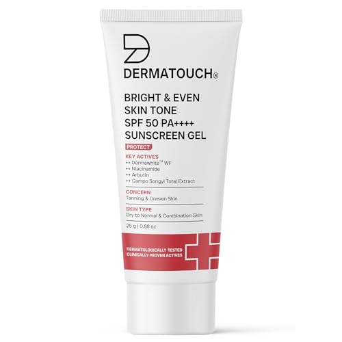 DERMATOUCH Bright & Even Skin Tone SPF 50 PA++++ Sunscreen Gel with Dermawhite™ WF, Nia…