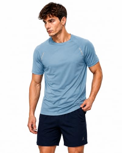 Kvetoo Mens Dry Fit Gym T Shirt Quick Dry Sweat Proof Breathable Workout Tee Muscle Fit…