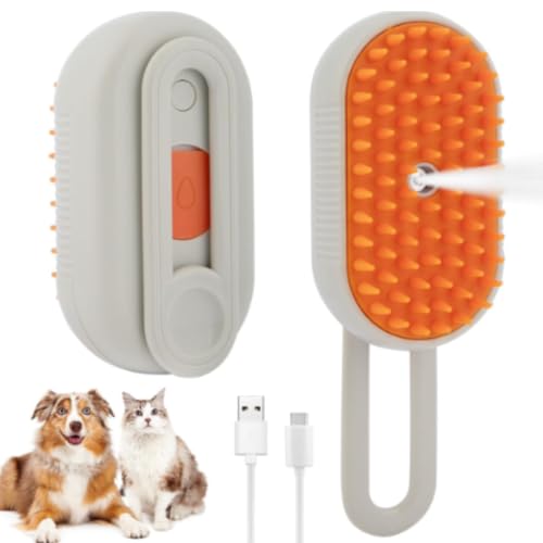 FAB TECH 4-in-1 Pet Steam Brush - Cat Brush With Steam Silicone Massage Comb,One-Touch…