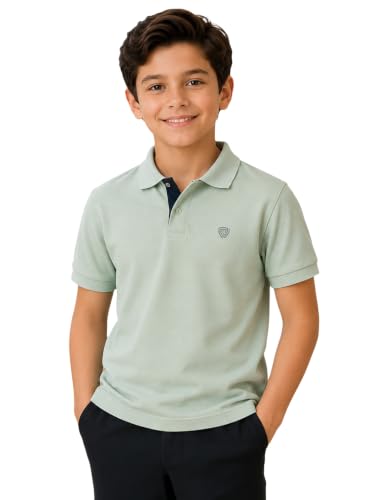 Lux cozi Boy's Polycotton Polo T-Shirt_COZI_BOYZ_6021_MTGRN_80_1PC