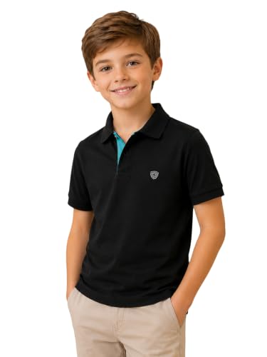 Lux Cozi Boy's Polycotton Polo T-Shirt_COZI_Boyz_6021_BLK_60_1PC
