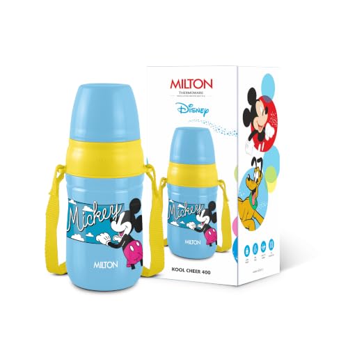 MILTON Disney Kool Cheer 400 Plastic Insulated Thermo Water Bottle with Straw for Schoo…