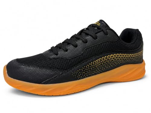 ATHCO Men's Nimble Black Badminton Shoes_08 UK (ATHST-88)