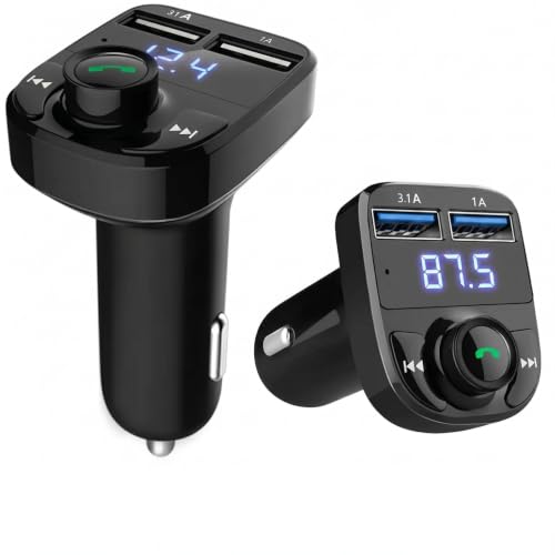 CAR X8 Wireless Bluetooth FM Transmitter for Car, Dual USB Charger Adapter, Supports Bl…