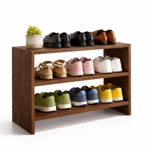 ECOLINE Wooden 3 Tier Shoe Rack for Home, Shoe & Slipper Organizer Stand, Multipurpose…