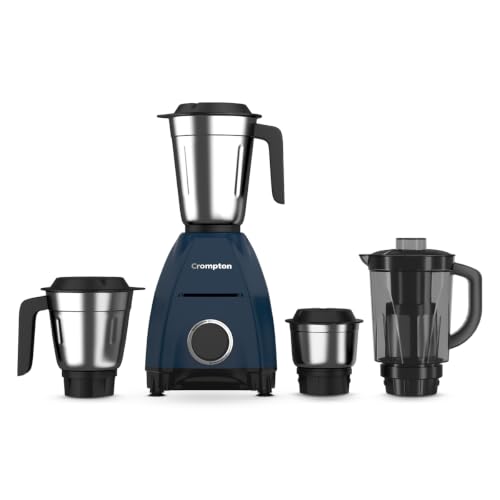 Crompton DX 750W Mixer Grinder with 4 Jars | 3 Stainless Steel Jars & 1L Blending Jar |…