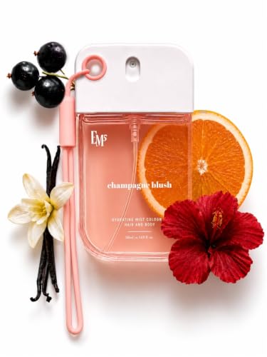 EM5 Champagne Blush Hydrating Hair & Body Mist for Women | Sweet, Fruity & Citrusy Frag…