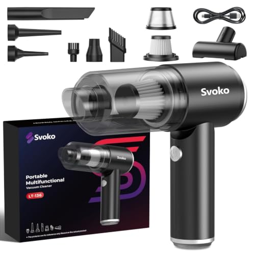 Svoko 4-in-1 Portable Vacuum Cleaner for Car Use,10000Pa Powerful Suction, Rechargeable…