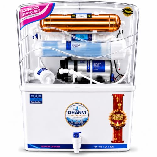 DHANVI AQUAFRESH RO UV Water Purifier with Active Copper, TDS Controller & UV Tank Sani…