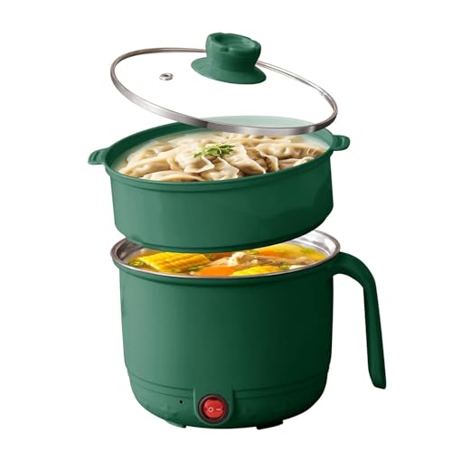 Multipurpose Electric Kettle with Steamer 1.2L | 600W Mini Cooking Pot | Double Wall Bo…
