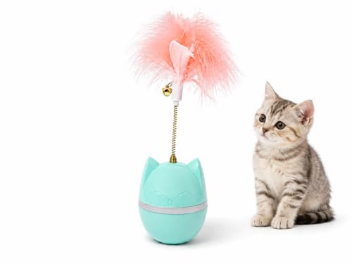YellowCult Interactive Cat Teaser Toys for Indoor Cats Kitten Feather Wand Self-Play Tu…