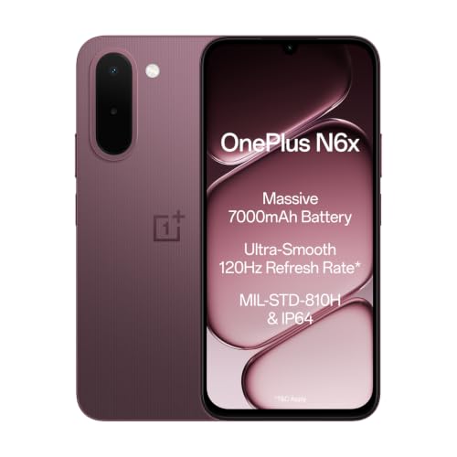 OnePlus N6x | 4GB+64GB | Burgundy Red | 7000mAh Battery | Power for Days | 36-Months Sm…