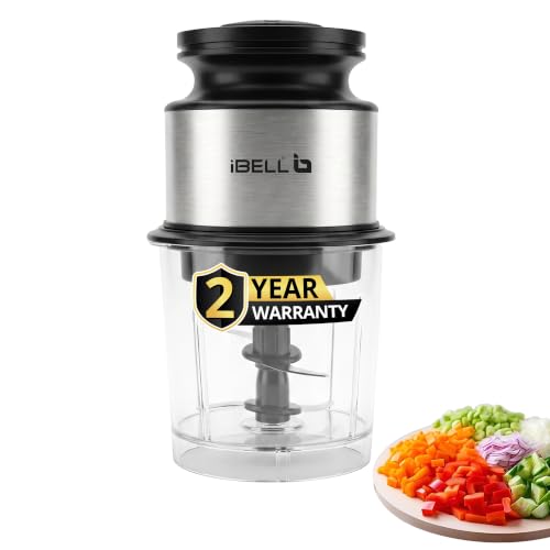 IBELL Electric Chopper for kitchen,400W Powerful Motor, 4 Stainless Steel Blades,Food G…