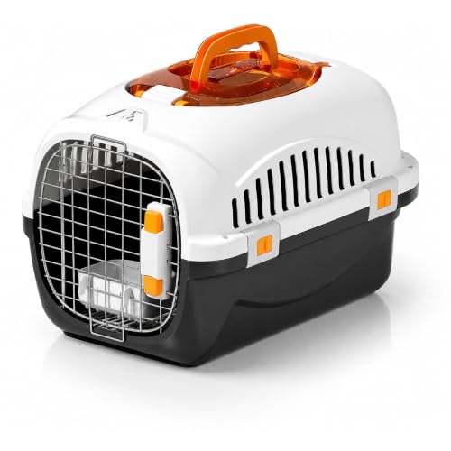 Petverse Pet Carrier for Cats & Small Dogs | Hard-Sided Pet Travel Crate with Wire Door…