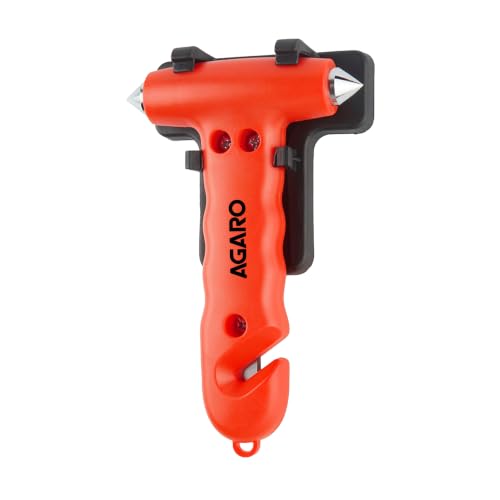 AGARO 2-in-1 Car Safety Window Hammer and Seat Belt Cutter – Emergency Escape Tool with…