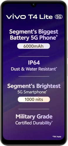 vivo T4 Lite 5G 2026 Charger in The Box (Titanium Gold, 64 GB) (4 GB RAM)