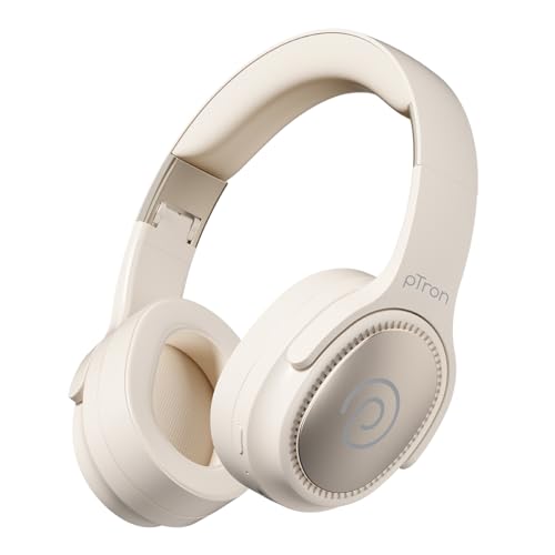 pTron Studio Pro w/ 65Hrs Playtime, Wireless Over Ear Headphones with HD Mic, Dual Devi…