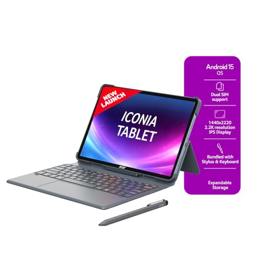 Acer Iconia Tab11 with Stylus & Keyboard | 11.45" | 2.2K IPS Display, 450 Nit | Quad Sp…
