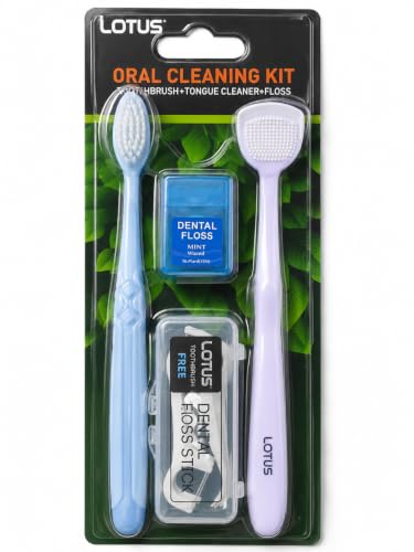 Complete Oral Care Routine Cleaning Kit, 4-in-1 Daily Dental Hygiene Pack with Toothbru…