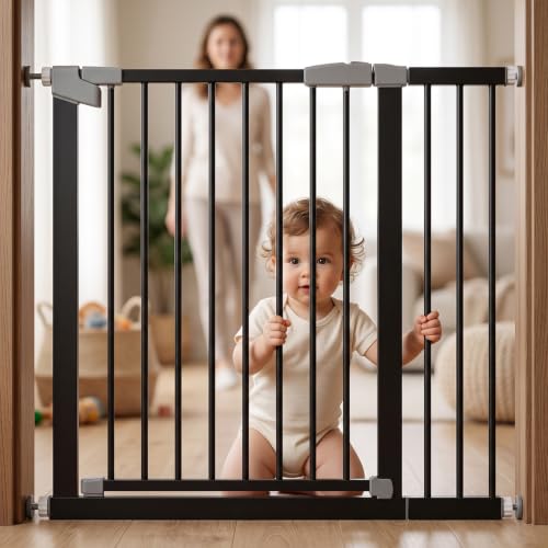 StarAndDaisy Baby Safety Gate for Stairs, Doorways & Hallways, Child Safety Gate with D…