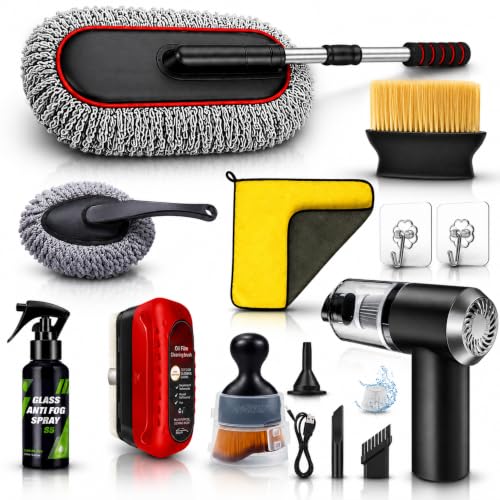8 PCS Car Combo Kit | Car Accessories 2026 | 120W Portable Mini Vacuum Cleaner with Mic…