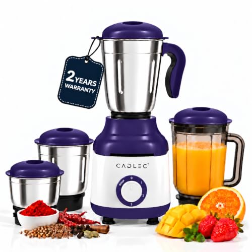 CADLEC MixCraft 750W Mixer Grinder with 4 Jars | Multi-Purpose Mixer, Blender & Juicer…