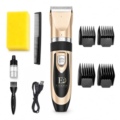 EVERSYS Dog Trimmer & Pet Grooming Kit for Dogs and Cats, USB Rechargeable Pet Hair Tri…