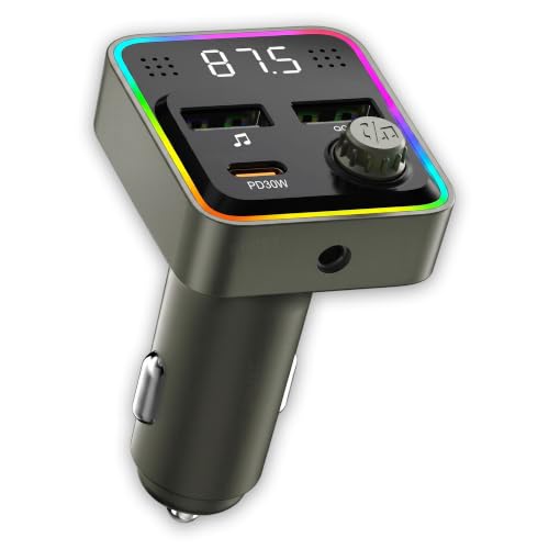 CRUST CS35 Car Bluetooth Receiver Device for Music System, FM Transmitter, XL Dual Mic…