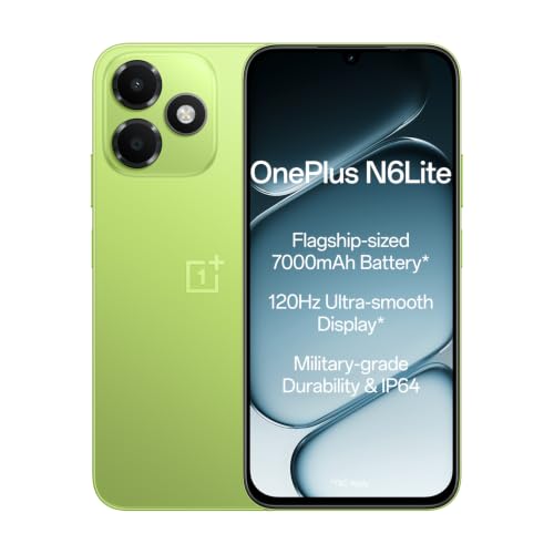 OnePlus N6 Lite | 4GB+64GB | Neo Green | Massive 7000mAh Long-Lasting Battery | 120Hz U…