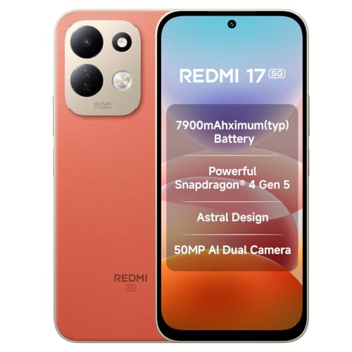 Redmi 17 5G (Eternal Orange, 6GB RAM, 128GB ROM) | 7900mAh Battery + 45W Fast Charging…